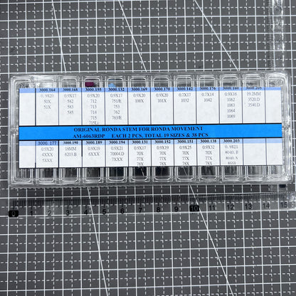Ronda Uhrwellen set 38 pieces, 19 sizes for precise watch repairs, AM-6063RDP brand quality