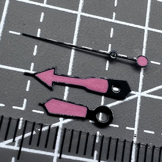 2 Sets/Pack 12.5mm Black Trim Red Painted Lume Hands for NH35 NH36 7S26 7S36
