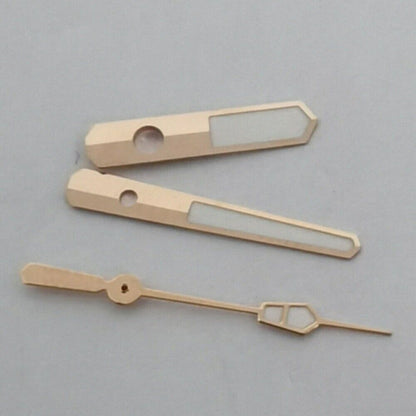Aiguilles de montre avec garniture en or rose et trotteuse compatibles avec les mouvements NH35, NH36, 7S26, 7S36 et 4R35 