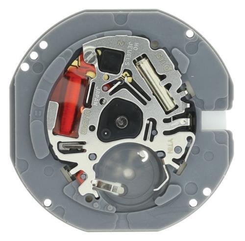 Hattori Epson TMI VJ34 quartz watch movement with date display at 3 and 6 o?clock, Japan made.