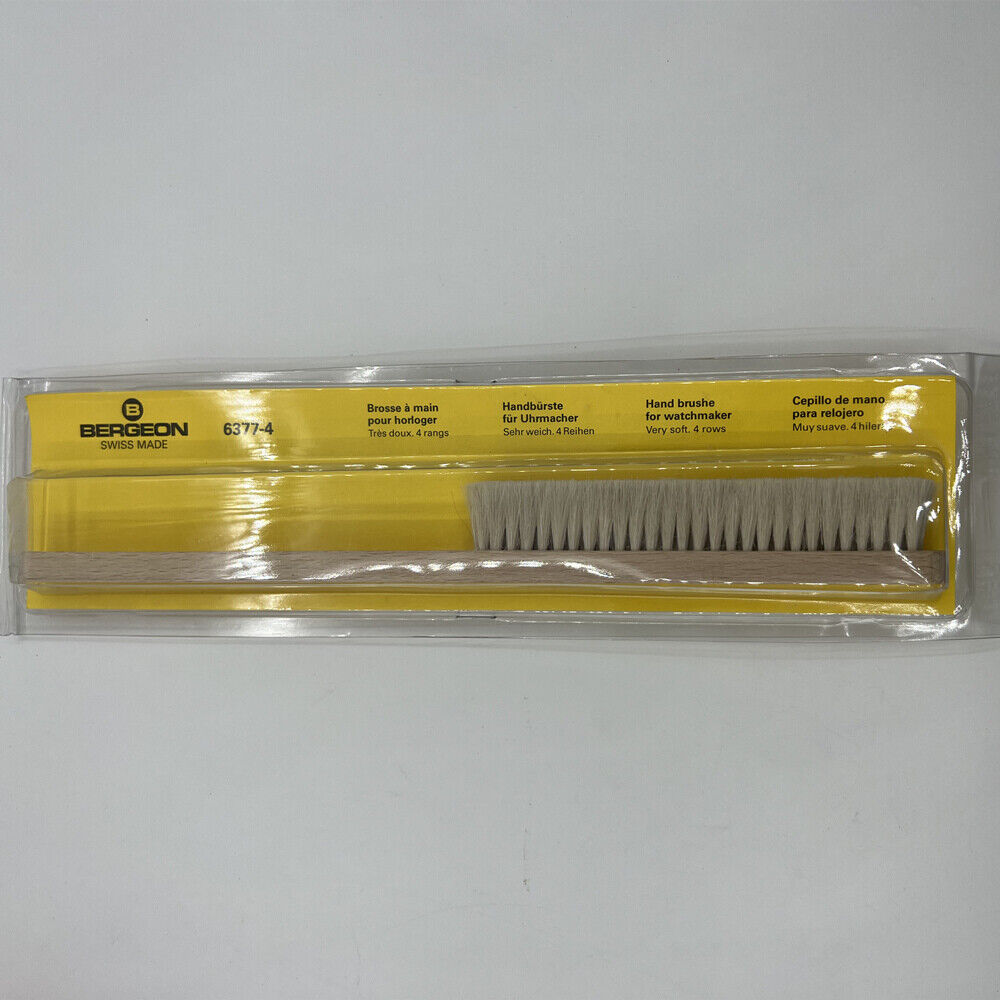 Bergeon 6377-4 soft 4-row brush for precise watch hand cleaning in professional watchmaking.