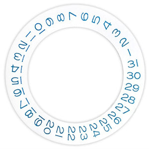 White Background Blue Date Wheel Overlay for ETA2824 2836 8200 8215 Movement