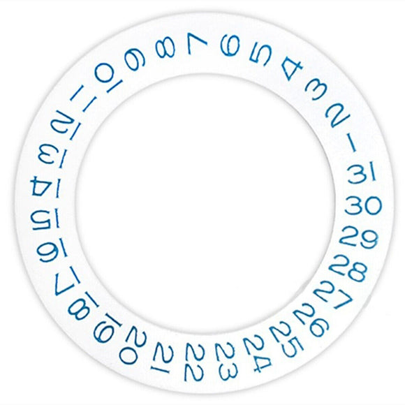 White Background Blue Date Wheel Overlay for ETA2824 2836 8200 8215 Movement