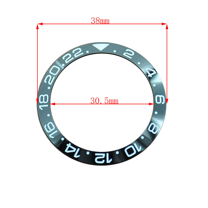 38mm ceramic GMT watch bezel for men's repair, durable and stylish accessory.