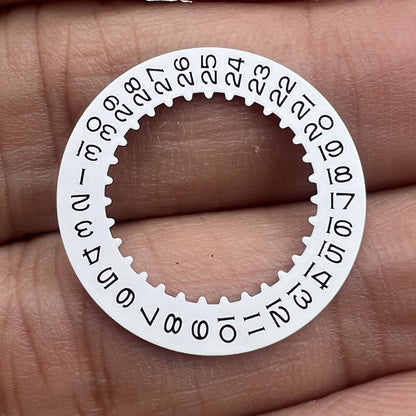 Generic white date wheel for RLX 3135 watch movement, replacement part for accurate date display.