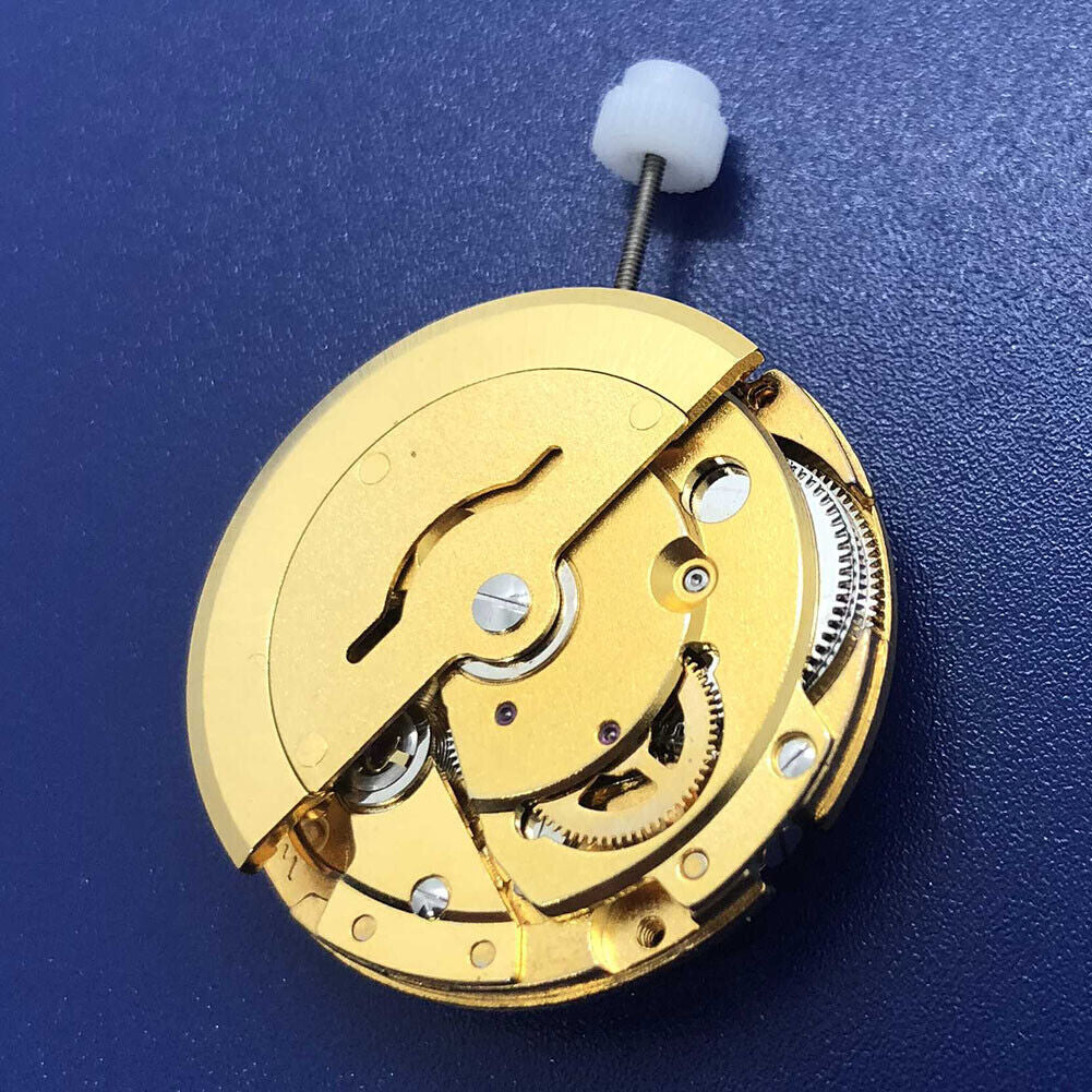 DG2813 automatic mechanical watch movement with gold finish, day-date display for precise watch accessories