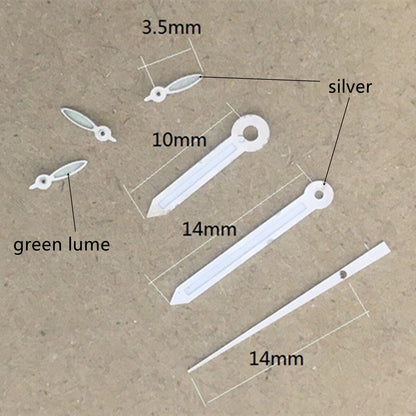 2er Set Pfeilförmige Leuchtzeiger Grün mit Silberrand für VD53 VD54 VD57
