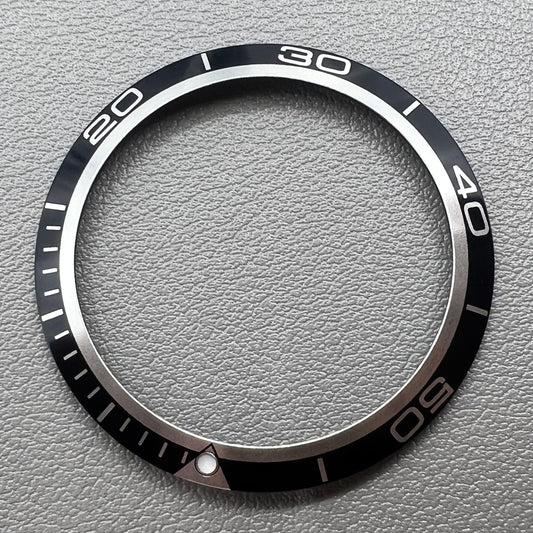 38 mm schwarzer Lünetteneinsatz aus Aluminiumlegierung für Omega Seamaster 600 