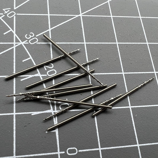 Watch winding stems compatible with Epson VJ12B, VJ42B, VJ32B movements, bulk wholesale parts.