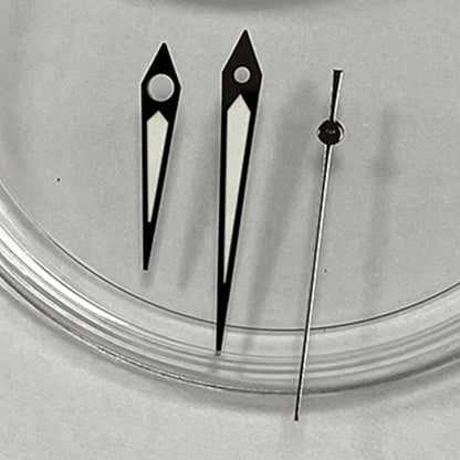 Black trim green luminous watch hands for NH35 NH36 movement, enhancing visibility and style.