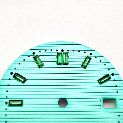 29.8mm green gemstone watch dial for NH35 movement, perfect for stylish watch accessories.