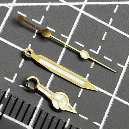 Aiguilles de montre C3 BGW-9 à finition dorée de 12,5 mm, luminescentes bleues, pour SKX/SBBN NH35A/NH36 