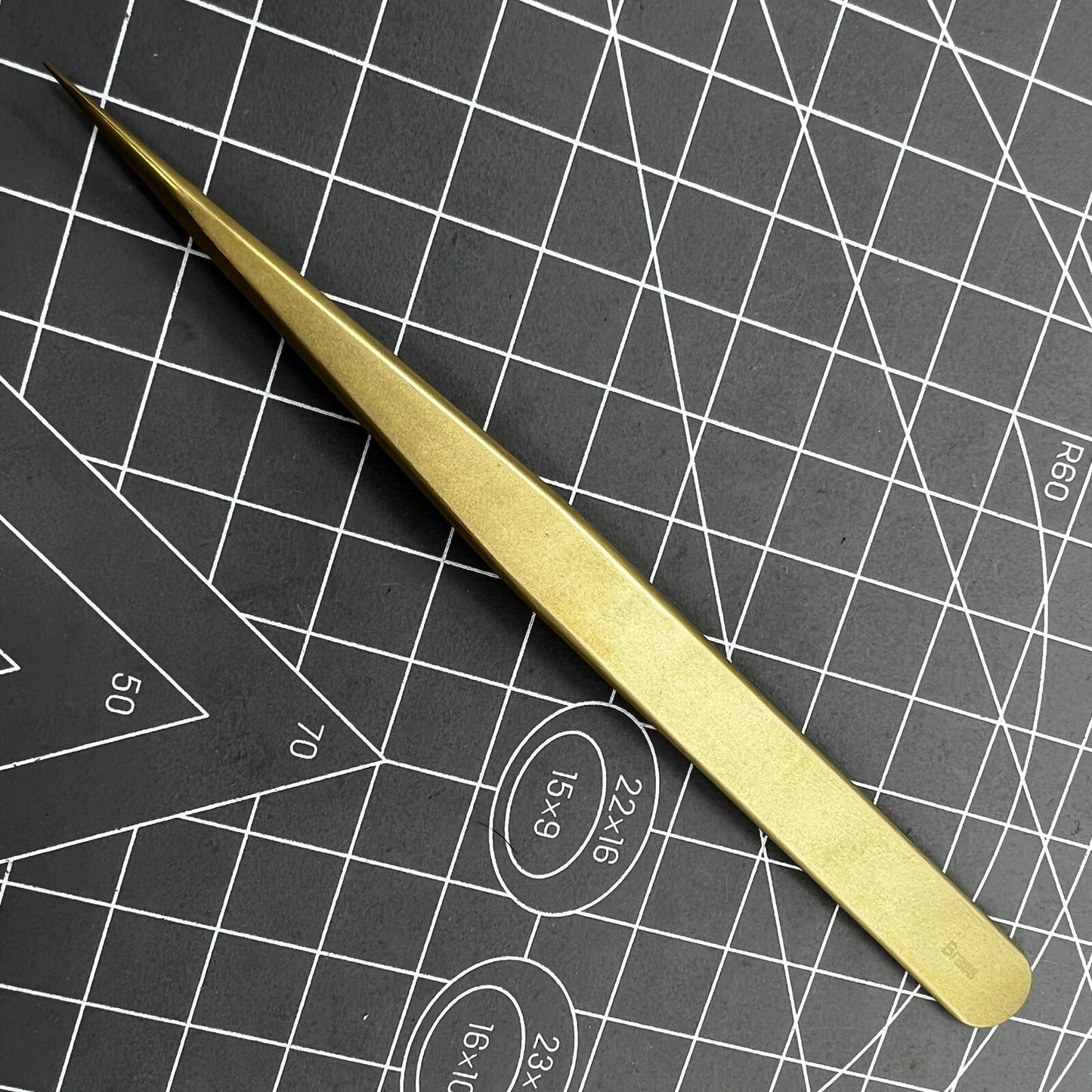 Swiss Bergeon 7422-PM-S5 brass anti-magnetic tweezers for precise watch repair and delicate handling.