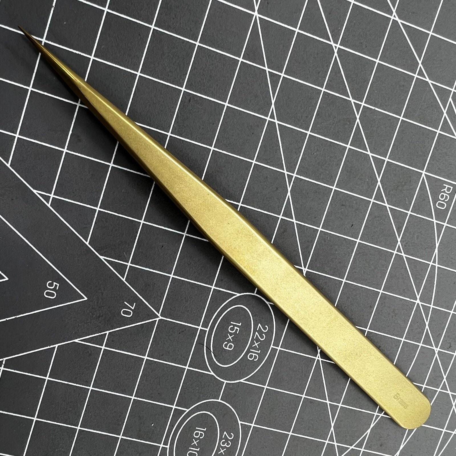Swiss Bergeon 7422-PM-S5 brass anti-magnetic tweezers for precise watch repair and delicate handling.