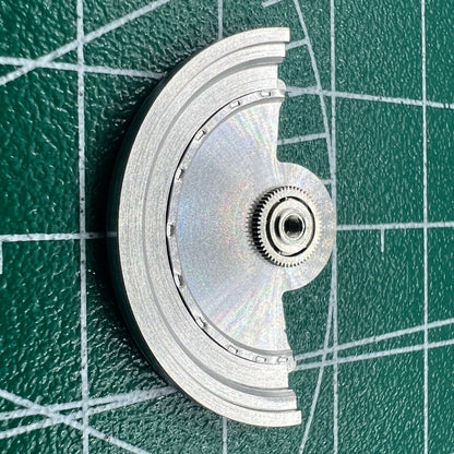 Silver Sea Wave carved rotor oscillating weight for Miyota NH35 NH36 watch movement, detailed design.