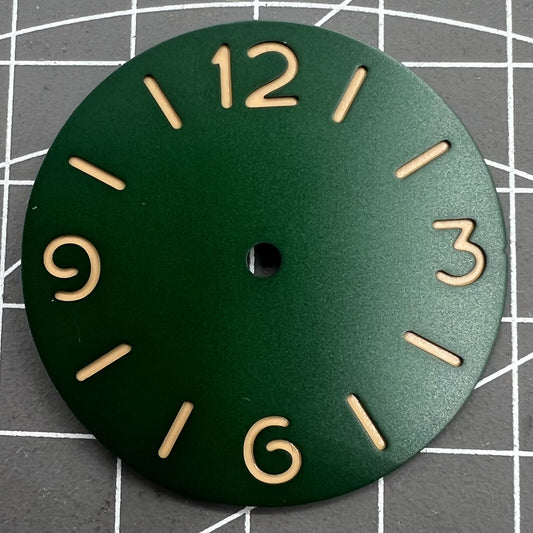 Luminous green watch dial for ST3600 ETA6497/6498 movement, perfect for custom watch builds.