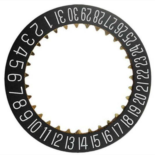 Black date disk wheel with date display, compatible with ETA 7750 movement, high-precision watch part.