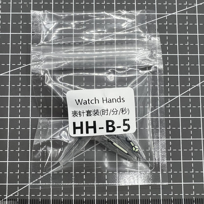 Leuchtende gr�ne Uhrenzeiger Set f�r NH35 NH36 Uhrwerk von HH-B-5, pr�zise ablesbar bei Dunkelheit