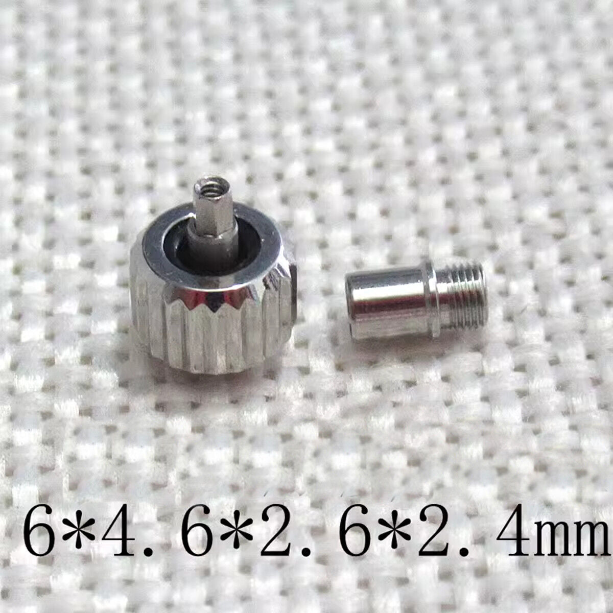 Silver 6X4.6mm screwed watch crown for Seamaster 300 cases by Generic, precision fit accessory.