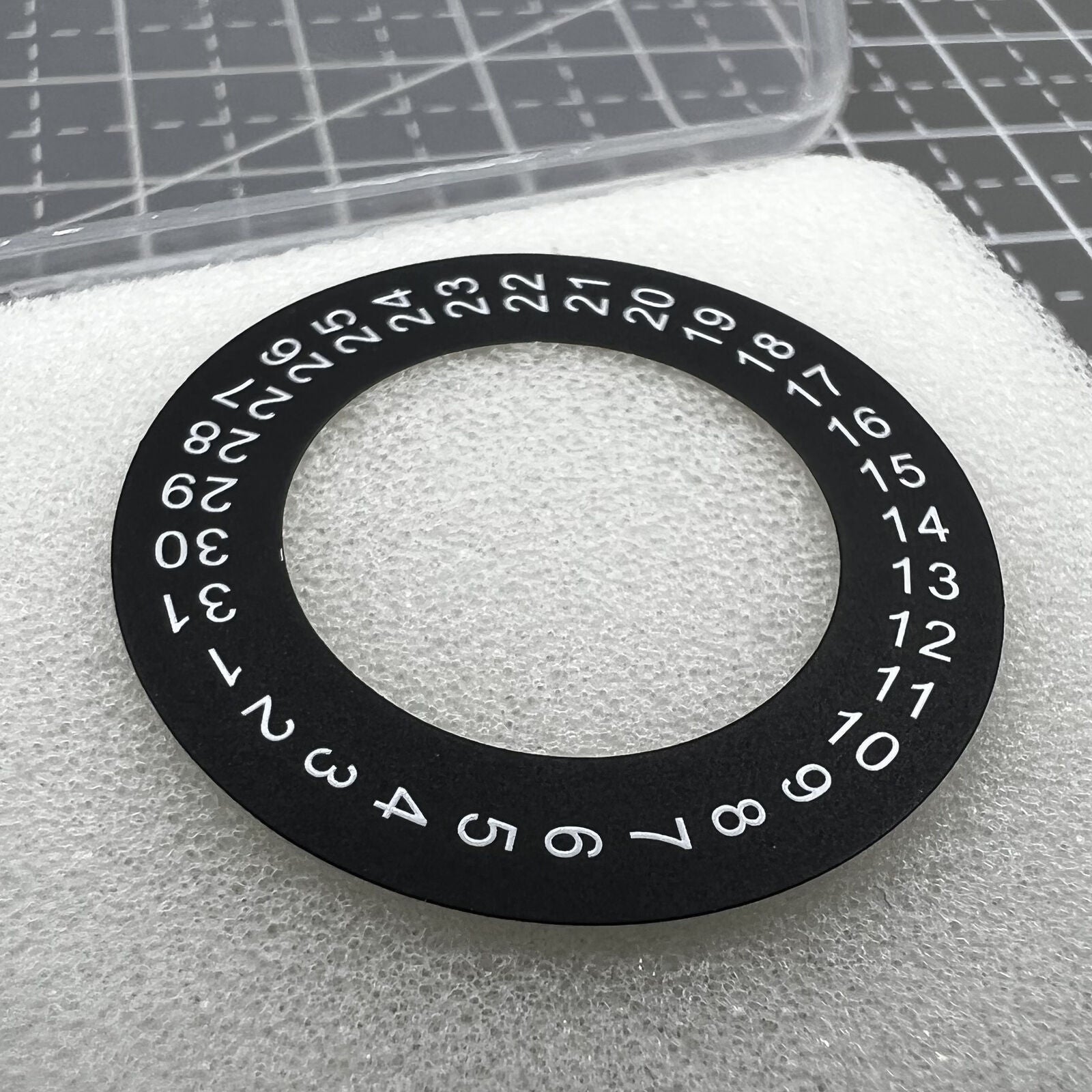 28.5mm AP front date disk in black for 2813 movement, enhancing watch date function.