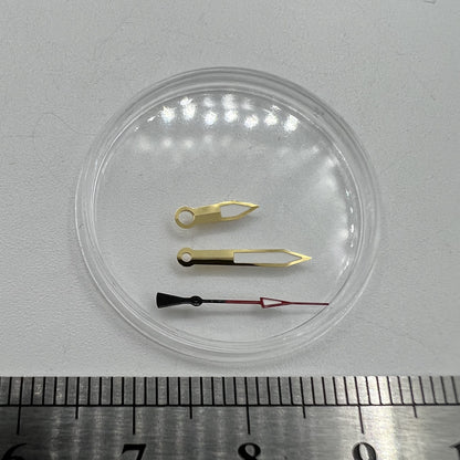 Golden green luminous watch hands for NH35A/NH36A movement, 7.5x12x12.5mm, perfect for nighttime visibility.