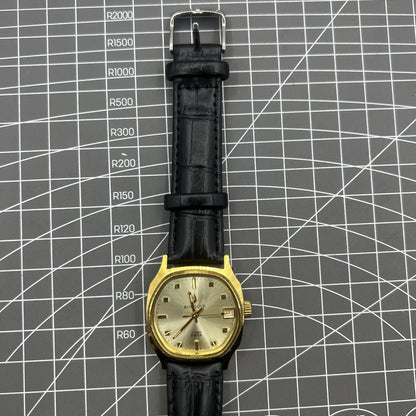Manuelle mechanische Uhr Dandong mit goldenem Zifferblatt und Einzelkalender, 17 Steine, elegantes Design