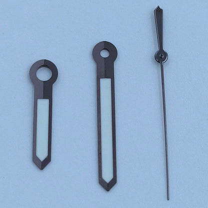 13 mm polierte schwarze Zierleiste, weiß lackierte grüne Leuchtzeiger für NH35 NH36