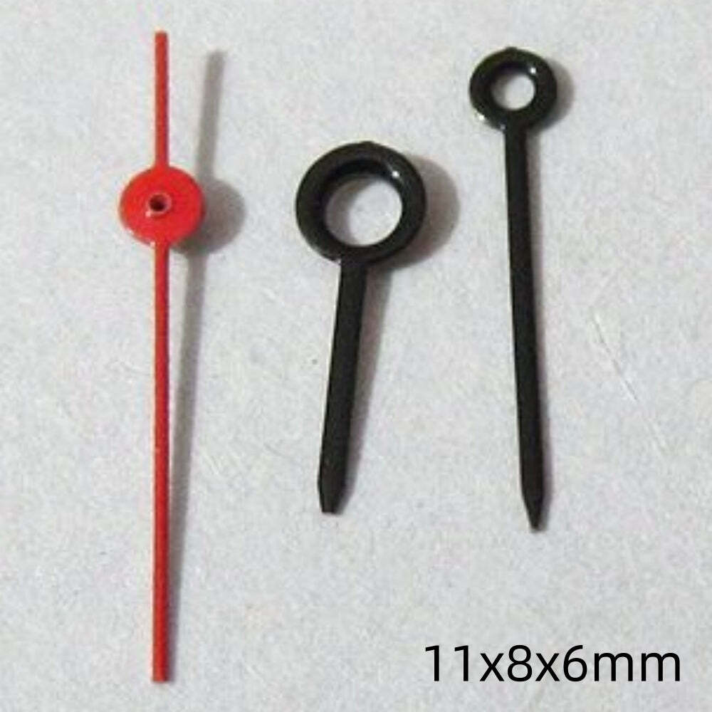 2er Set 11mm Schwarz Lackierte Zeiger für Miyota 2035 2115 2105 2305 Uhrwerk