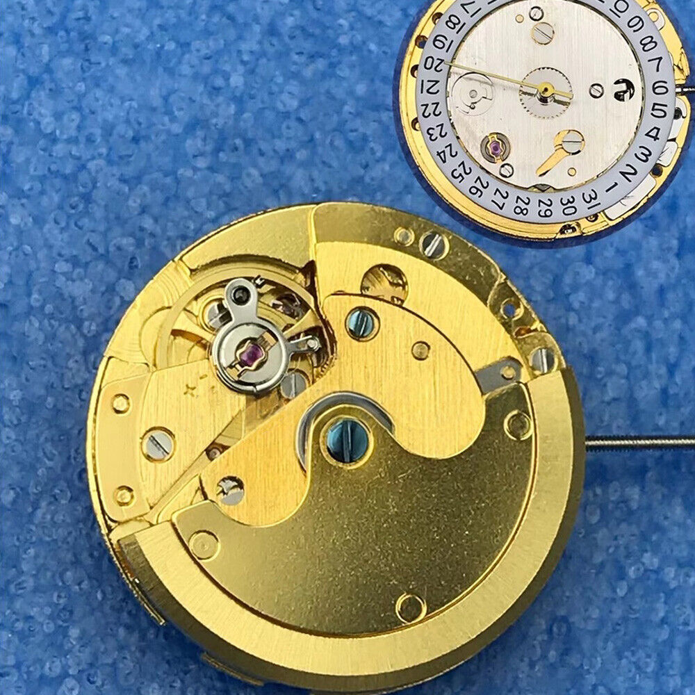Chinese Tianjin T16 Golden automatic watch movement, precise 8200 mechanical replacement part.