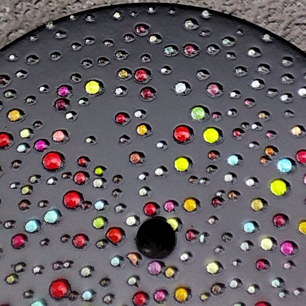 Black gemstone-effect watch dial, compatible with NH35 movement for precise repairs.