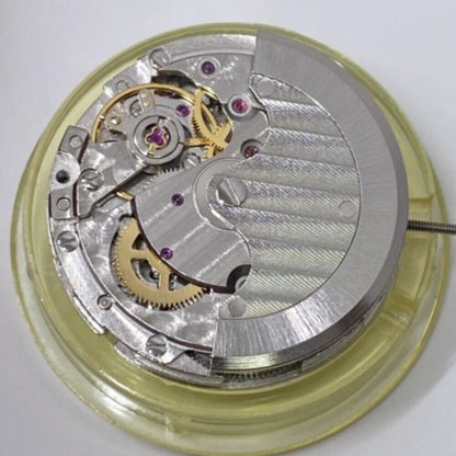 Mingzhu 8205 2813 watch movement showing moon phase at 12 o'clock and small seconds, China made.