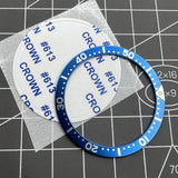 38mm/31.5mm Blue Numberal Aluminium Watch Bezel Insert