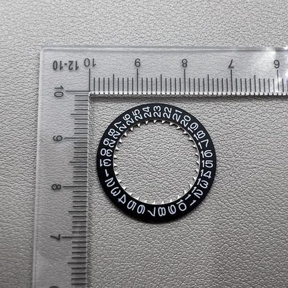 Black date disk wheel set by NH for NH35 NH36 movements, precise fit at Date@3 display on watches.