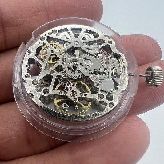 Seagull Silver Hollow ST2502K watch accessory showcasing intricate mechanical movement design.