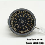NH36 Japan Crown At 3.0/3.8 Automatic Mechanical Movement Black Dial Golden Font