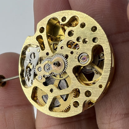 Hollow golden 26.5mm DANDONG 7120 automatic mechanical watch movement with intricate design