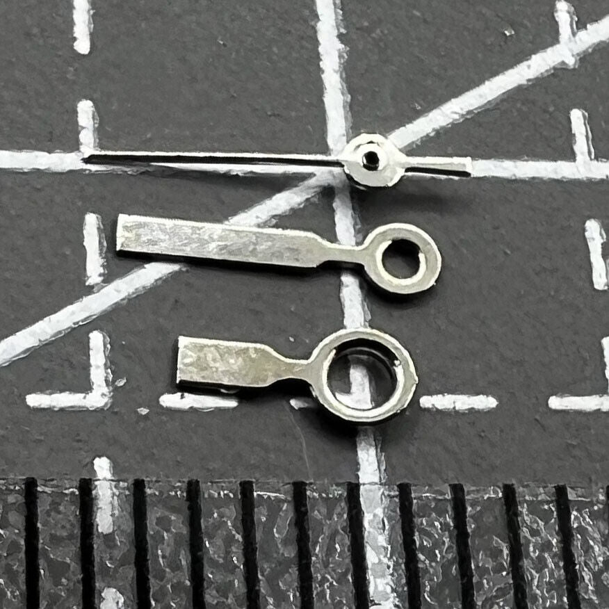 Silver watch hands set by Miyota for 2035 movement, 7mm/6mm/4mm precise fit accessories