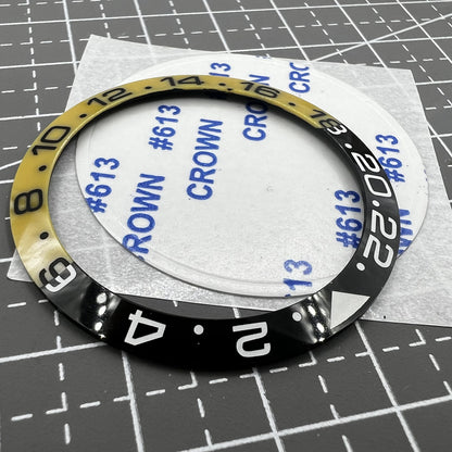 38mm Keramik Lünette Ring Schwarz Gelb für SUB 007 GMT Slope Uhr