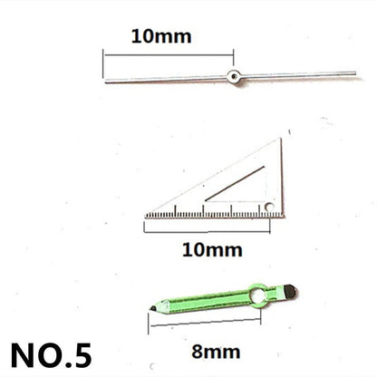 Triangular ruler-style watch hands for Miyota 2035 movement, stylish irregular design.