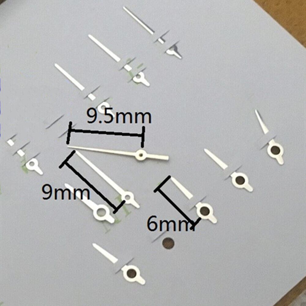 Aiguilles de montre argentées à 3 aiguilles pour mouvement à quartz Ronda 763 9,5 mm/9 mm/6 mm 