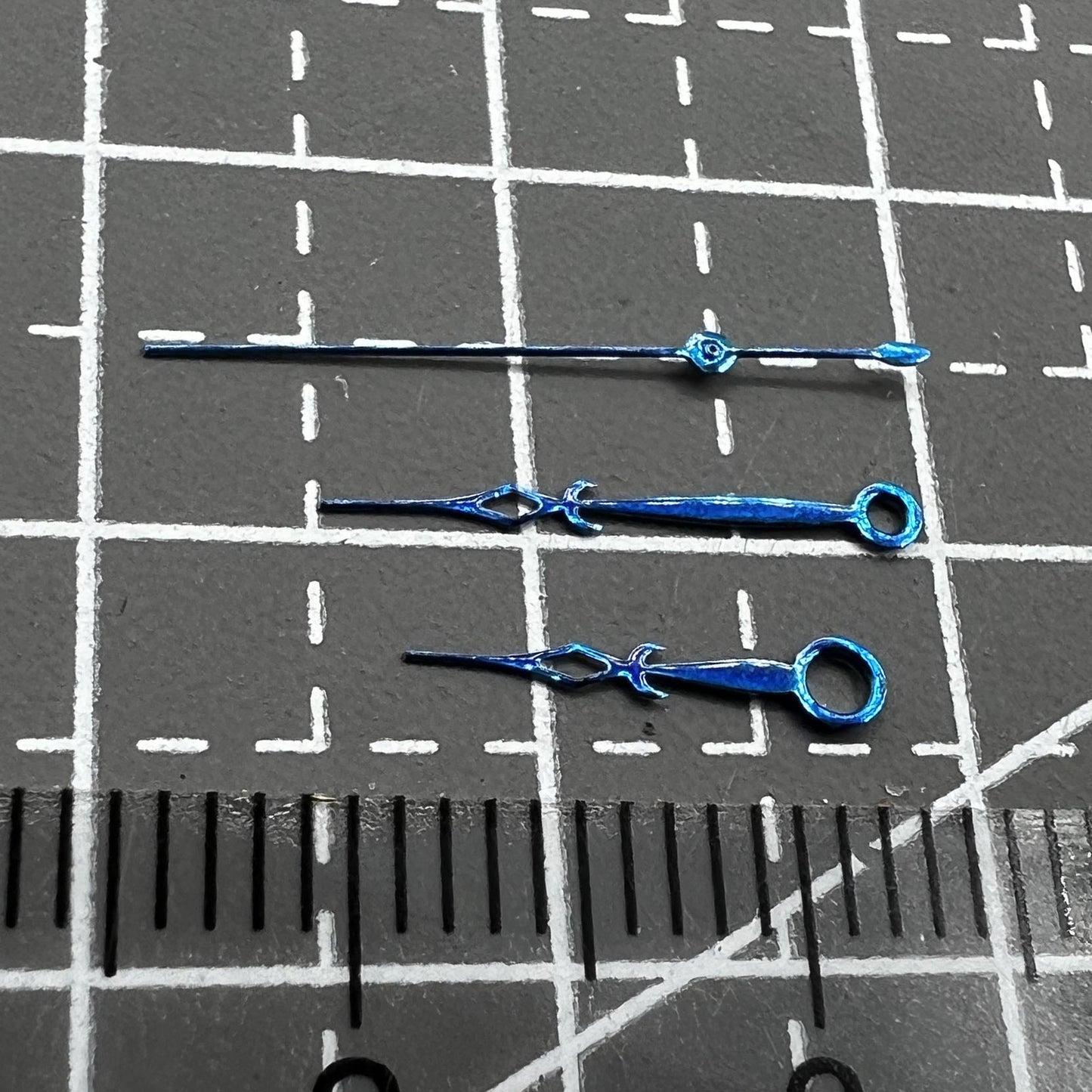 2 Sets/Pack Diamond Shape No Lume Blue Luminous Watch Hands for NH35/NH36/4R/7S