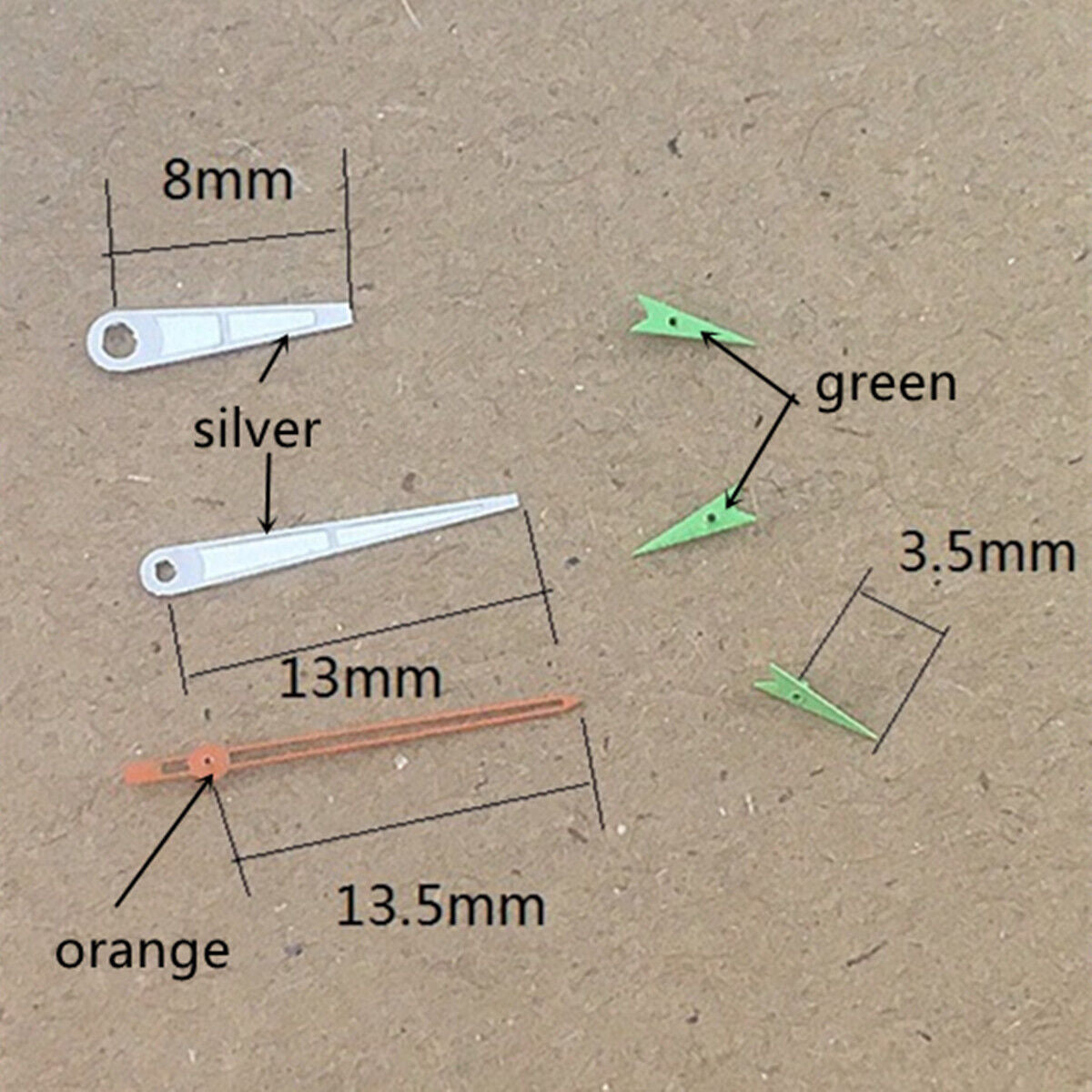 Green small second hand, 13mm, compatible with Miyota OS10 OS20 OS22 OS60 OS80 watches.