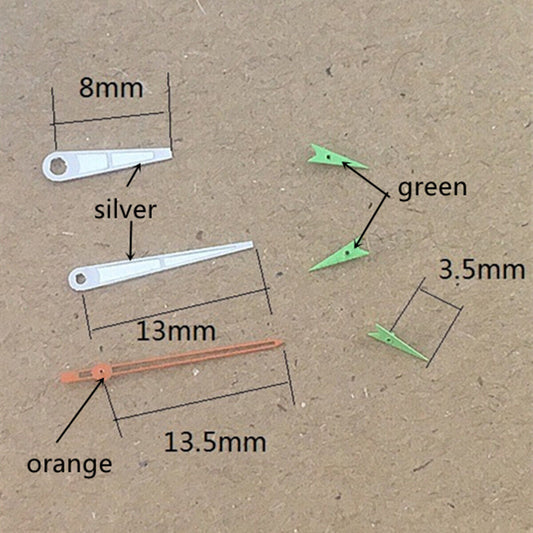 Green small second hand, 13mm, compatible with Miyota OS10 OS20 OS22 OS60 OS80 watches.