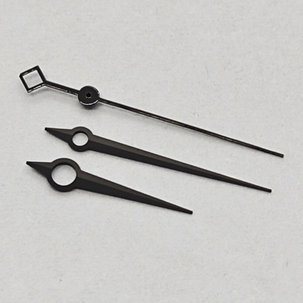 Black watch hand set 8x12x12.5mm for ETA2824 2836 PT5000 movements by Schwarzes, precise accessory for watch repair