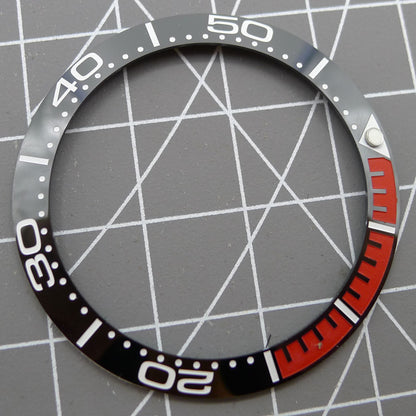 38 mm rote Viertelskala-Keramik-Lünette, poliert, wasserdicht, für Herrenuhr 