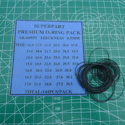 Wholesale 0.5mm watch O ring kit with 144 waterproof gaskets in 39 sizes for sealing.