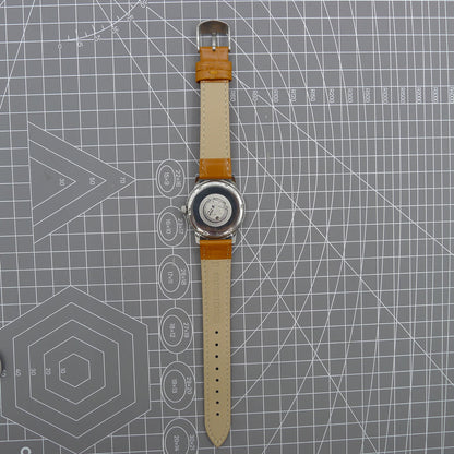 Beijing 36mm Double Rhomb watch with silver case, nail markers, manual mechanical movement for accurate timekeeping