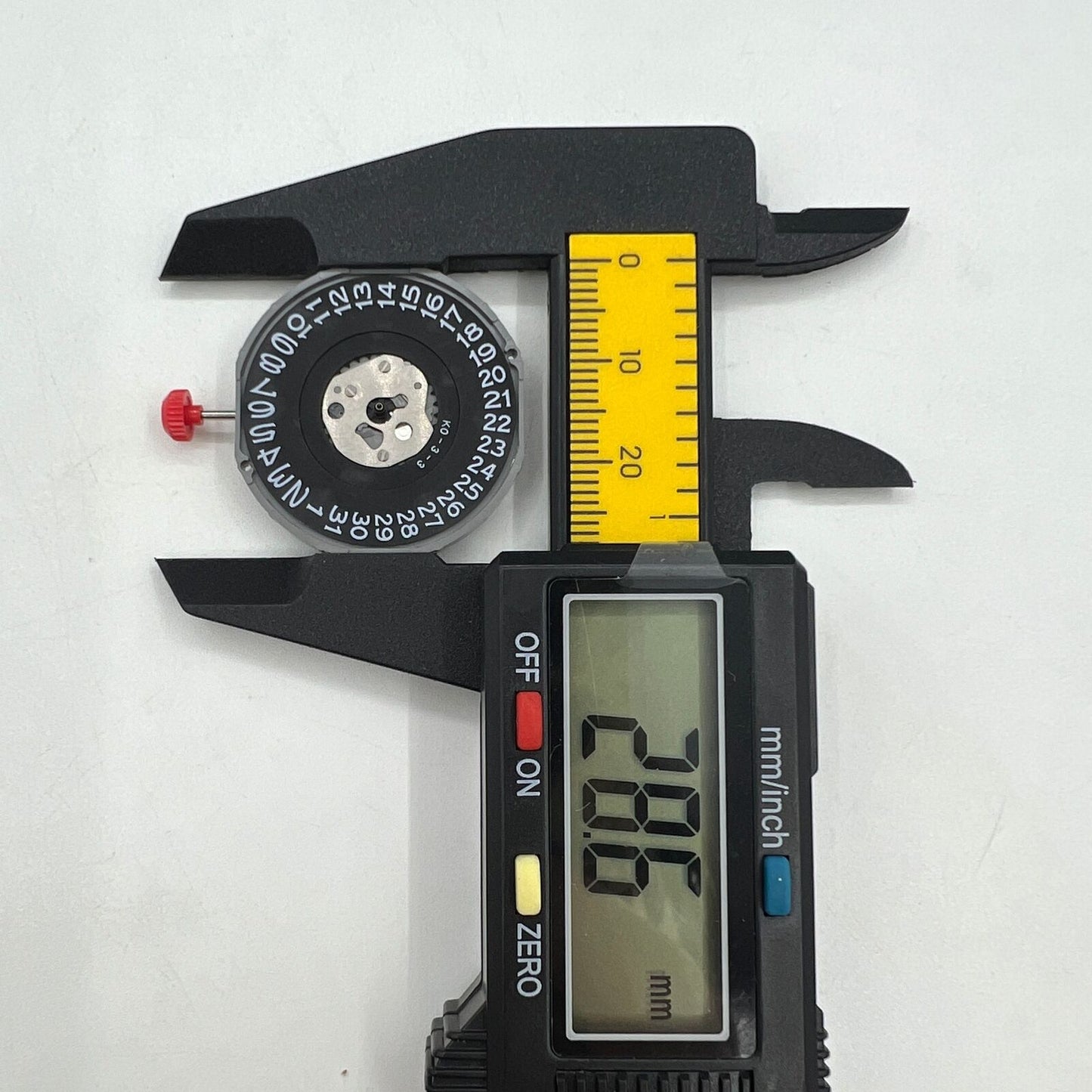 Miyota 2415 quartz movement with black date disk at 3 o?clock, original Japan-made watch accessory by Miyota.