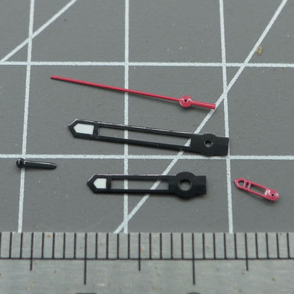 Red second hand with black trim for Hattori Epson VD53 quartz watch movement, precise accessory for repairs.