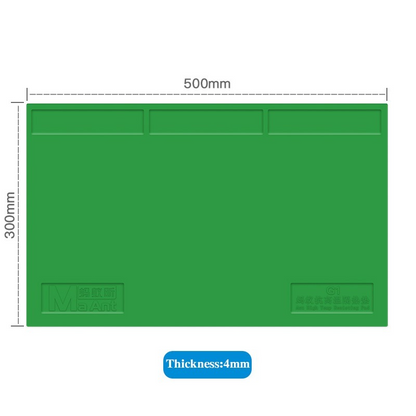 Tapis isolant en silicone résistant à la chaleur 300 x 500 mm pour réparation de montres, outil de soudage 